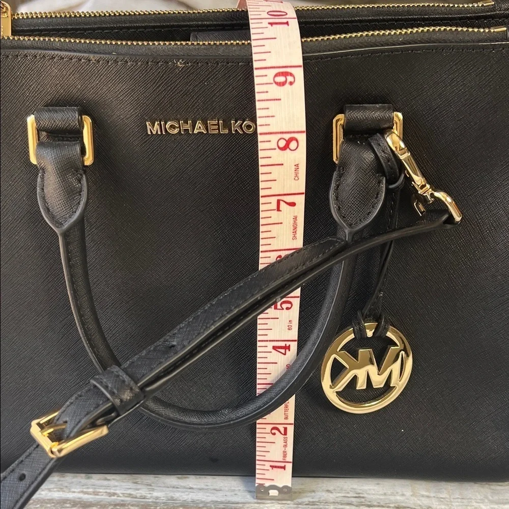Michael Kors Sheila Large Satchel with Gold Color Accent
